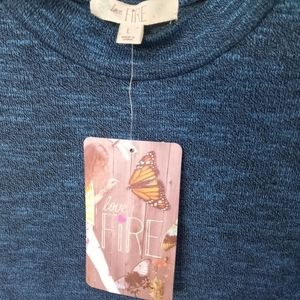 New Love Fire dressy blue high neck tank top